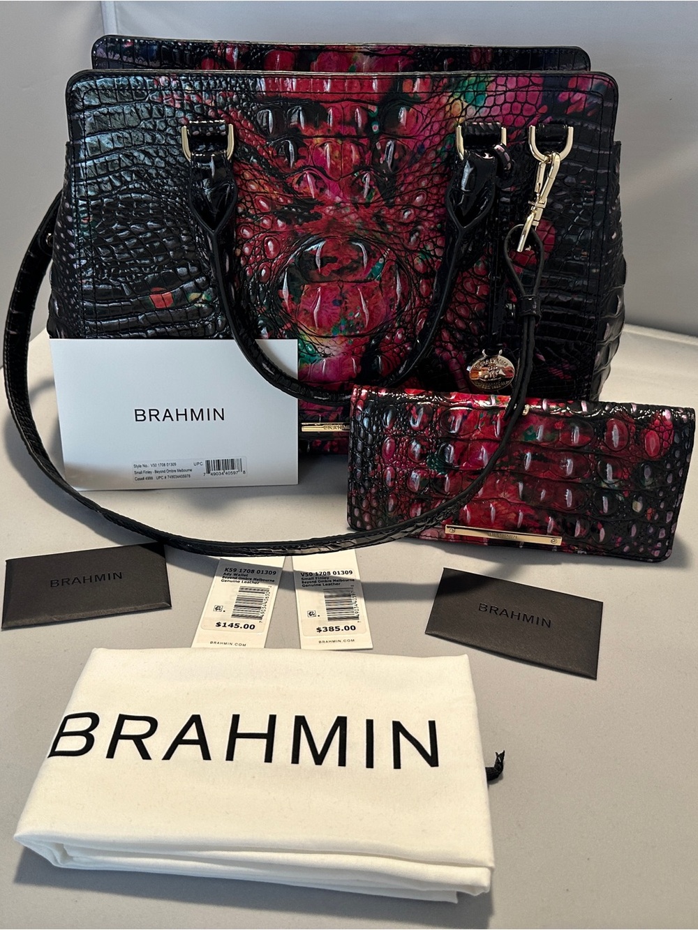 Brahmin NWT Small Finley “Beyond Ombre” and Matching Ady Wallet